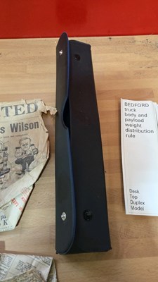 Lot 887 - VAUXHALL PRINTING BLOCKS IN 1469 NEWSPAPER + 1969 SLIDE RULE