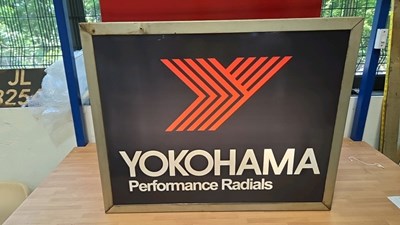 Lot 169 - YOKOHAMA PERFORMANCE RADIALS LIGHT UP SIGN 30" X 24"