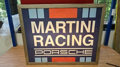 Lot 349 - MARTINI RACING PORSCHE , LIGHT UP SIGN 30" X 24"