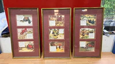 Lot 767 - 3 X FRAMED FUNNY AUTOMOBILE SCENES