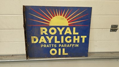 Lot 867 - ROYAL DAYLIGHT PRATT'S PARAFFIN OIL DOUBLE SIDED SIGN 22" X 18"