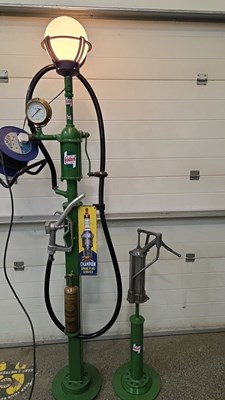 Lot 459 - VINTAGE STYLE PETROL PUMP & OIL PUMP