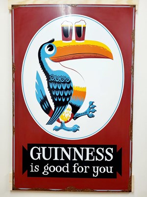 Lot 103 - RETRO/VINTAGE STYLE METAL GUINNESS SIGN 26" X 39"