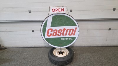 Lot 363 - CASTROL FUEL STATION , DOUBLE SIDED OPEN/CLOSED REVOLVING SIGN 51" X 38"