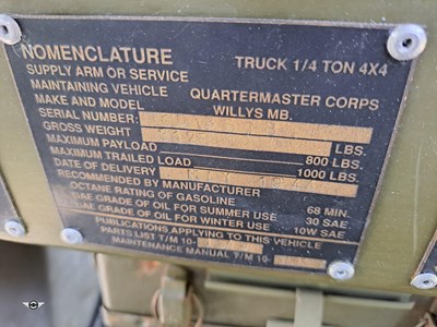 Lot 91 - 1961 HOTCHKISS WILLYS JEEP