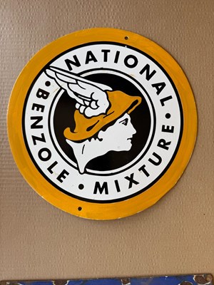 Lot 23 - NATIONAL BENZOLE SIGN 12.5" DIA