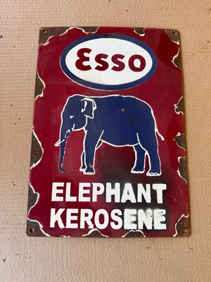 Lot 69 - ESSO ELEPHANT KEROSENE ENAMEL SIGN 14" X 10"