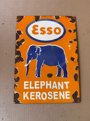 Lot 87 - ESSO ELEPHANT KEROSENE ENAMEL SIGN 14" X 10"