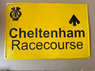 Lot 131 - CHELTENHAM RACECOURSE AA SIGN 24" X 16"
