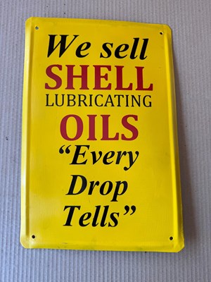 Lot 153 - WE SELL SHELL OILS SIGN 14" X 9.5"
