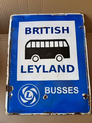 Lot 155 - BRITISH LEYLAND BUSSES ENAMEL SIGN 28" X 22"