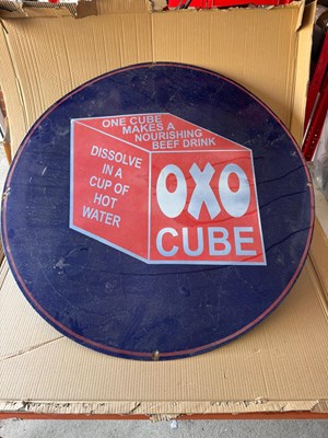 Lot 805 - OXO CUBES ENAMEL SIGN 36" DIA