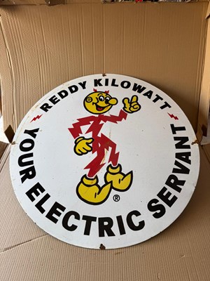 Lot 861 - REDDY KILOWATT ENAMEL SIGN 30" DIA