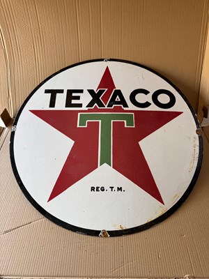 Lot 185 - TEXACO OIL ENAMEL SIGN 30" DIA