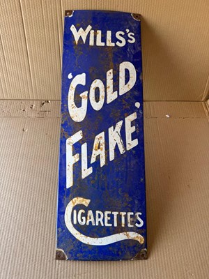 Lot 600 - WILL'S GOLD FLAKE CIGARETTES ENAMEL SIGN 24" X 8"