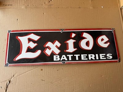 Lot 285 - EXIDE BATTERIES ENAMEL SIGN 29.5" X 9.5"