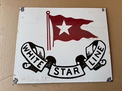 Lot 309 - WHITE STAR LINE SIGN 18" X 15"