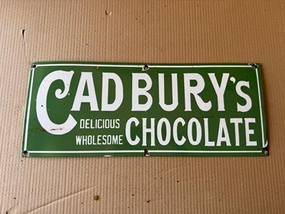 Lot 315 - CADBURY'S CHOCOLATE ENAMEL SIGN 19.5" X 8"