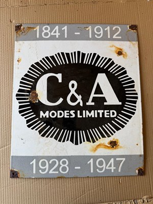 Lot 321 - C & A MODELS LIMITED ENAMEL SIGN 18" X 15"