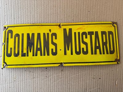Lot 379 - COLMAN'S MUSTARD ENAMEL SIGN 16" X 6"
