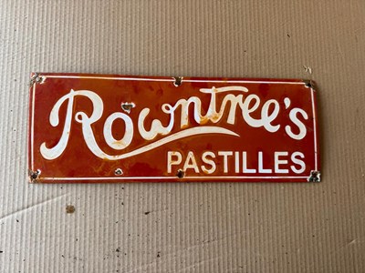 Lot 393 - ROWNTREE'S PASTILLES ENAMEL SIGN 16" X 6"