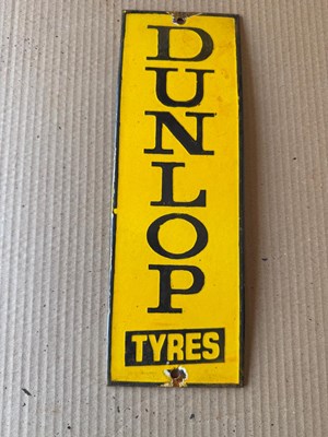 Lot 417 - DUNLOP TYRES ENAMEL SIGN 12" X 4"