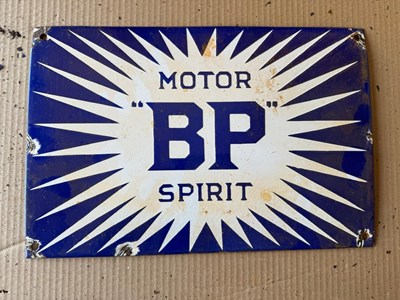 Lot 507 - BP MOTOR SPIRIT ENAMEL SIGN 14" X 9.5"