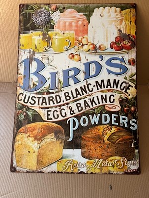Lot 551 - BIRD'S POWDERS REPRO SIGN 28" X 20"