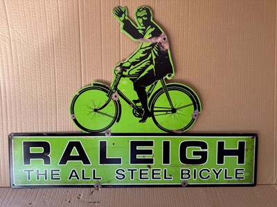Lot 611 - RALEIGH ALL STEEL BICYCLE REPRO SIGN 27.5" X 20"