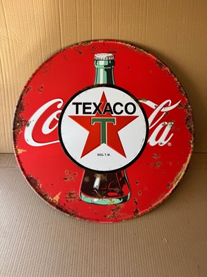 Lot 623 - TEXACO COCA COLA REPRO SIGN 23.5" DIA