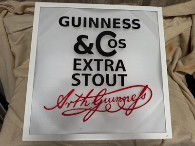Lot 651 - GUINESS & COS EXTRA STOUT LIGHT UP SIGN 23" x 23"