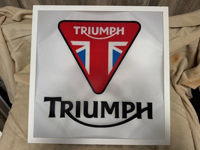 Lot 683 - TRIUMPH LIGHT UP SIGN 23" X 23"