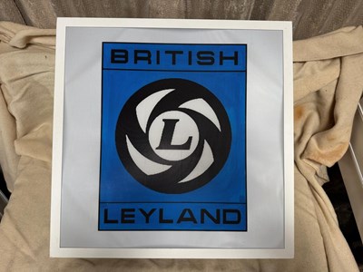 Lot 215 - BRITISH LEYLAND LIGHT UP SIGN 23" X 23"