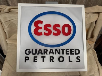 Lot 745 - ESSO GUARANTEED PETROLS LIGHT UP SIGN 23" X 23"