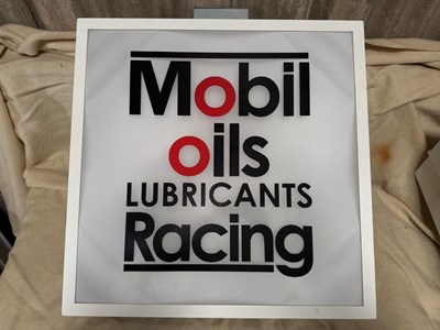 Lot 769 - MOBIL OILS LIGHT UP SIGN 23" X 23"