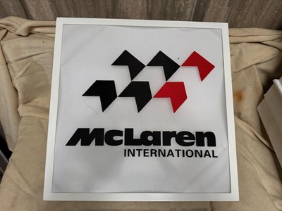 Lot 819 - McLAREN INTERNATIONAL LIGHT UP SIGN 23" X 23"