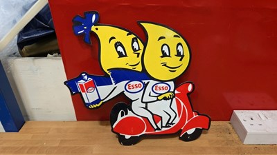 Lot 527 - ESSO MR & MRS DRIP SCOOTER REPRO SIGN 14" X 10"
