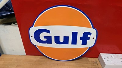 Lot 681 - GULF REPRO SIGN 14" X 13"