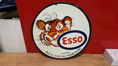 Lot 439 - ESSO TIGER IN YOUR TANK SIGN 12" DIA