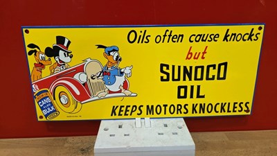 Lot 339 - SUNOCO OIL ENAMEL SIGN 15" X 7"