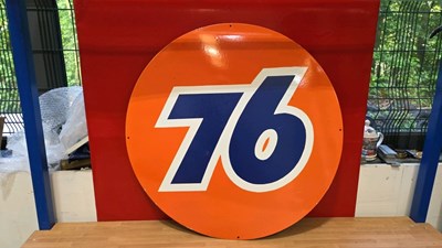 Lot 347 - LARGE "76" ENAMEL SIGN 30" DIA