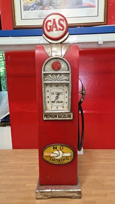 Lot 693 - WOODEN PETROL PUMP CUPBOARD AND CLOCK