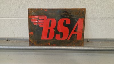 Lot 349 - BSA ENAMEL SIGN 12" X 8"