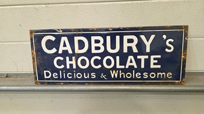 Lot 641 - CADBURY'S CHOCOLATE ENAMEL SIGN 20" X 8"
