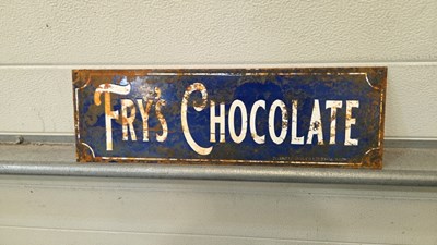 Lot 655 - FRY'S CHOCOLATE ENAMEL SIGN 18" X 6"