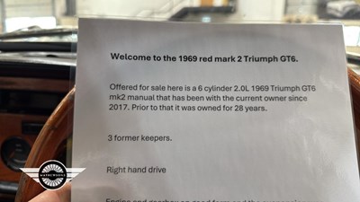 Lot 14 - 1969 TRIUMPH GT6