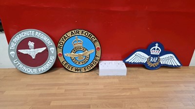 Lot 247 - 3 X CAST IRON ROYAL AIR FORCE SIGNS