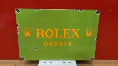 Lot 501 - ROLEX ENAMEL SIGN 12" X 8"