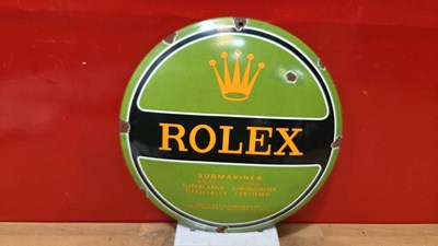 Lot 507 - ROLEX ENAMEL SIGN 12" DIA