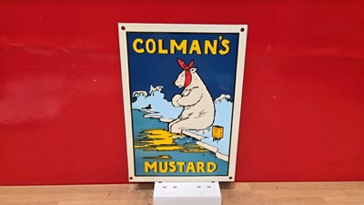 Lot 769 - COLMAN'S MUSTARD ENAMEL SIGN 12" X 9"
